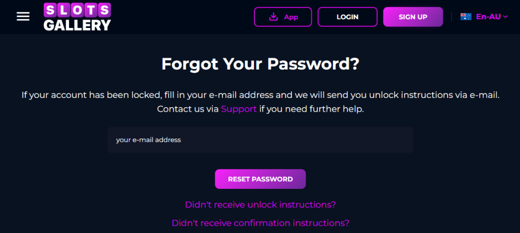 Password for SlotsGallery login
