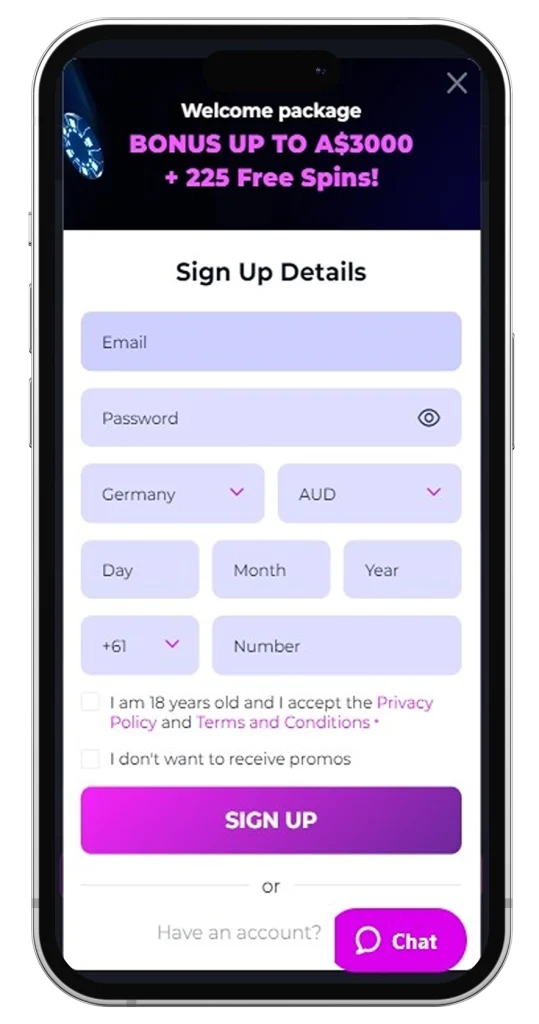 Mobile Version of Registration