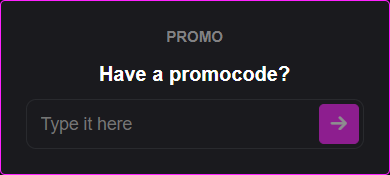 Form for Promo Code