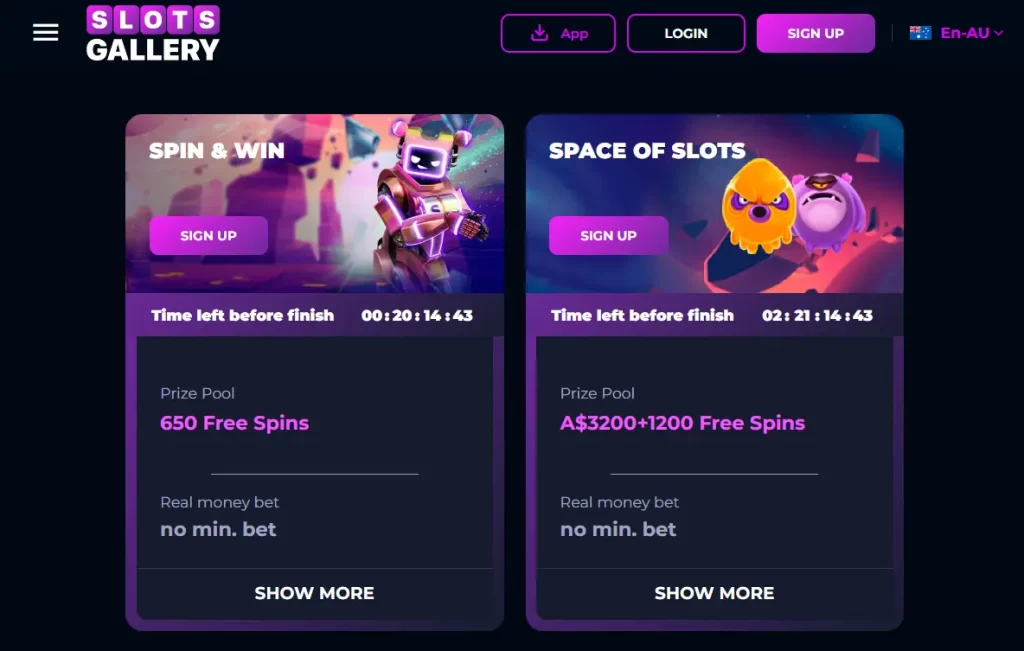 Events with Slots Gallery Free Spins